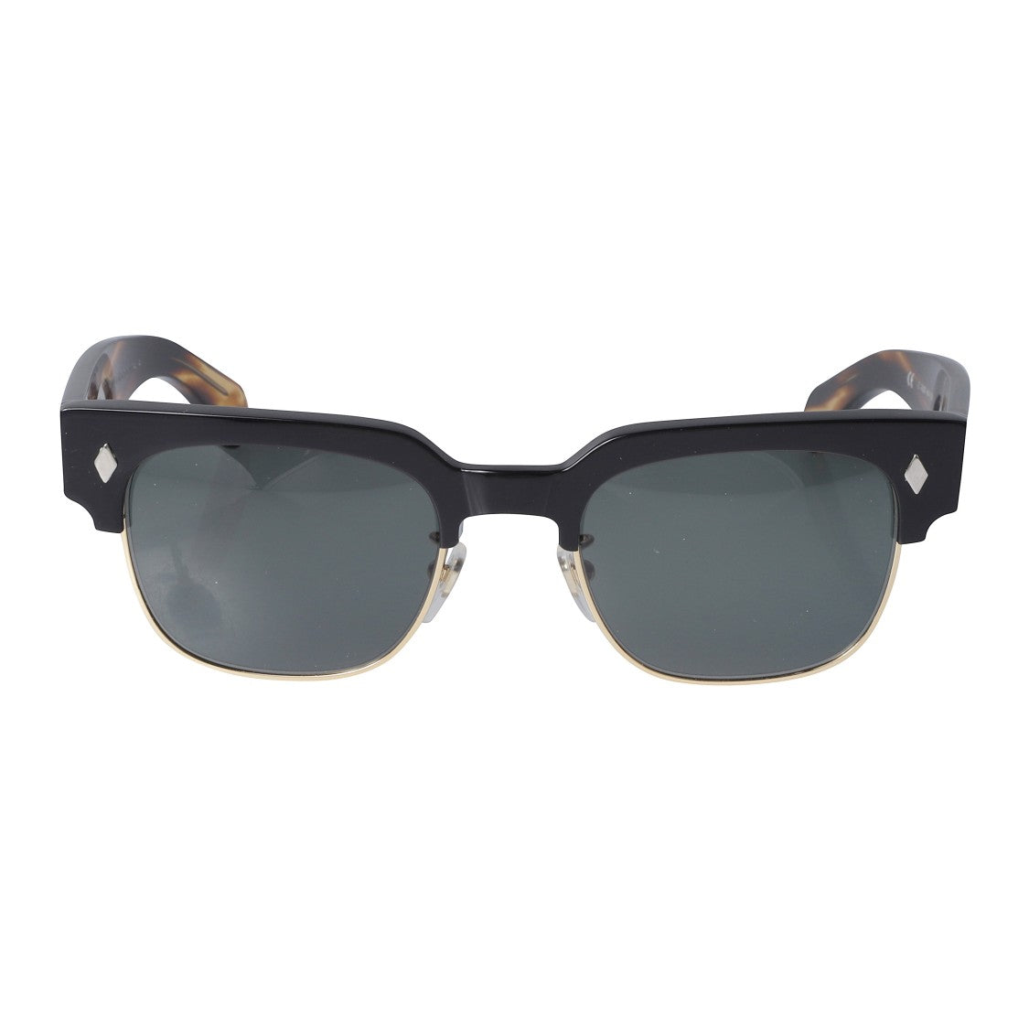 Kador Tobako Cm Bold Square-Frame Tortoiseshell Sunglasses With Metallic Accents