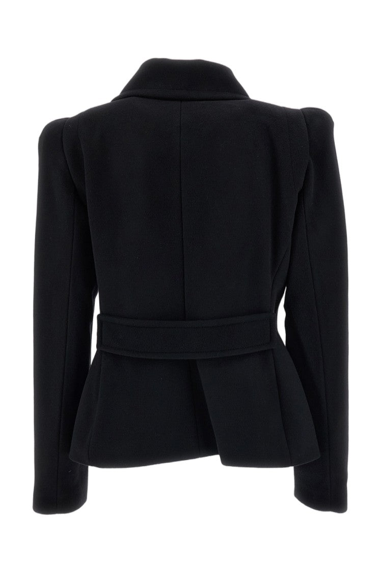 7 For All Mankind Double-Breasted High-Shoulder Wool Jacket