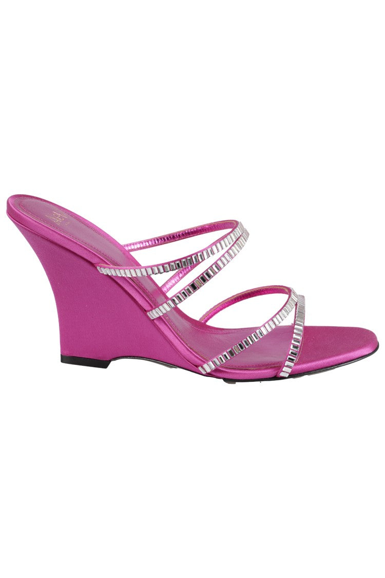 Alevi` Milano Aline 090 Fuchsia Open-Toe Wedge Sandal