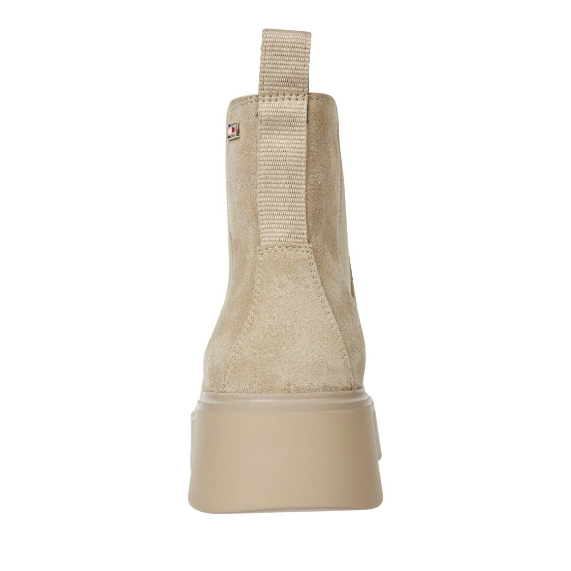 Tommy Hilfiger Beige Elastic Panel Rubber Sole Suede Chelsea Boots