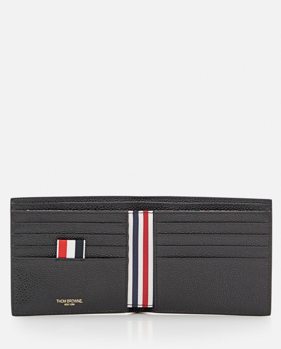 Thom Browne Pebble Grain Leather Billfold Wallet With Signature Grosgrain Tab