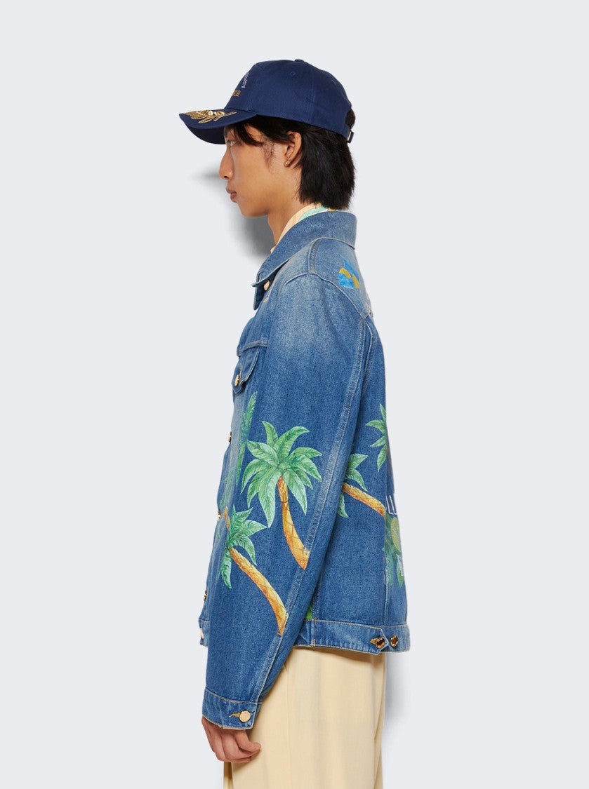 Casablanca Tennis Club Denim Jacket Blue