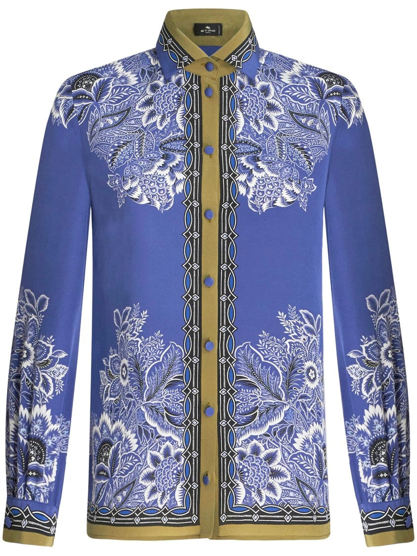 Etro Intricate Floral Embroidered Long Sleeve Shirt