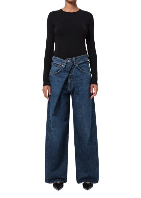 Agolde Vana Fold Mid-Rise Wide-Leg Jeans