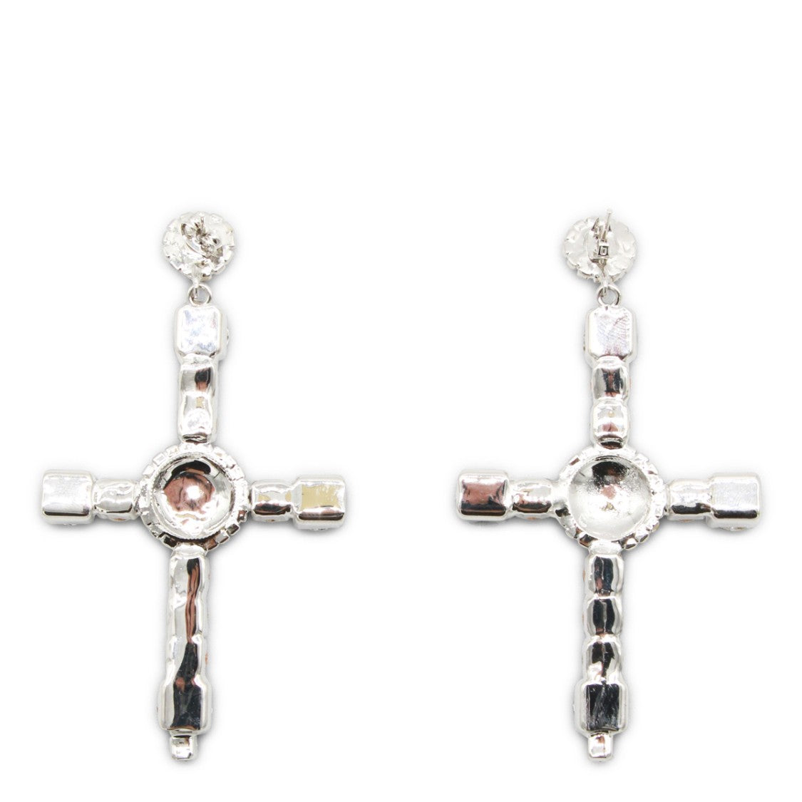 Blumarine Cross-Shaped Earrings With Engraved Centerpiece