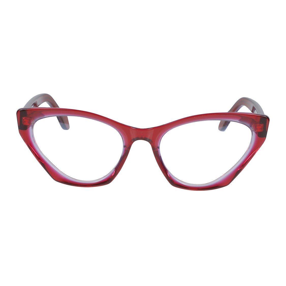 Kador Coachella Glamour Cat-Eye Sunglasses With Translucent Red Finish
