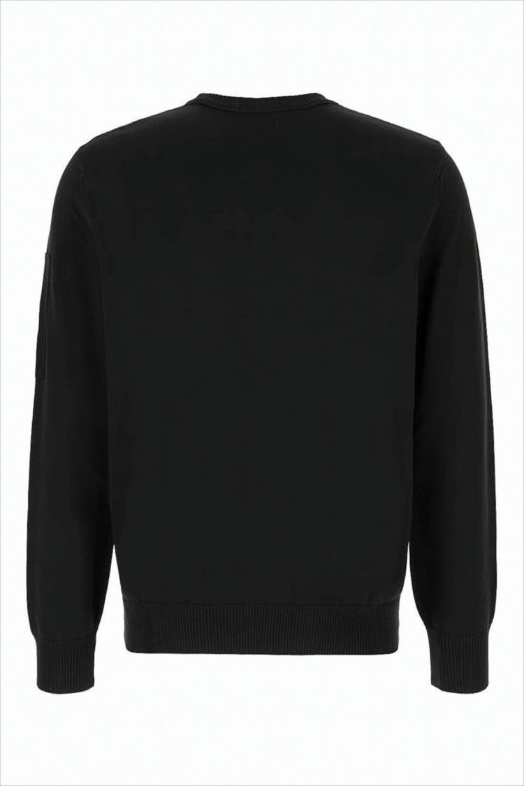 C.P. Company Minimalist Black Sweater With Round Lens Detail