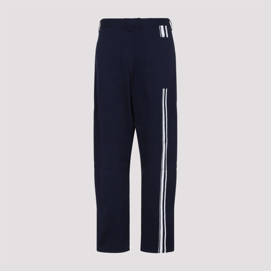 Mordecai Straight-Cut Blue Trousers With Contrasting Stripes