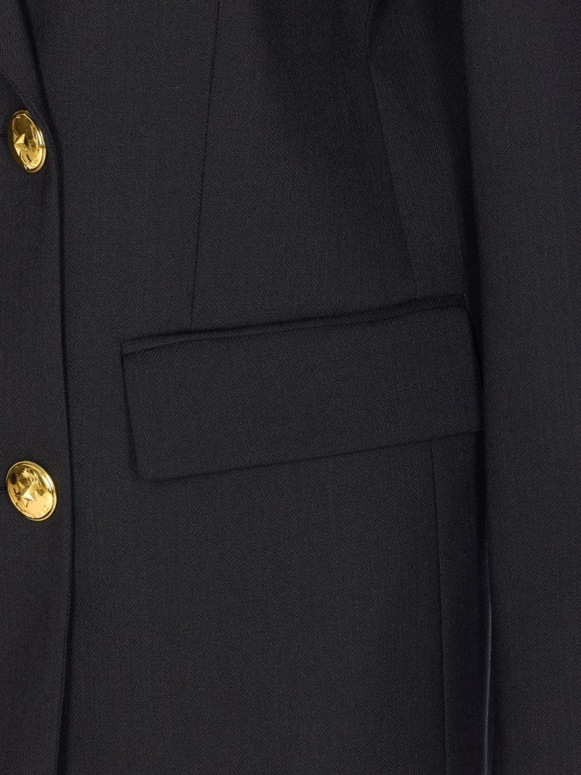 Pinko Double-Breasted Tailored Blazer With Wide Lapels