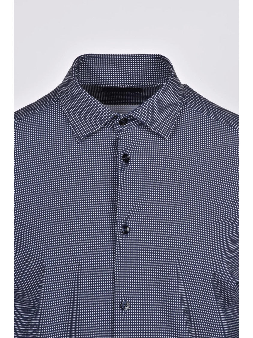 Out/Fit Techno Stretch Slim Fit Shirt With Micro-Check Pattern