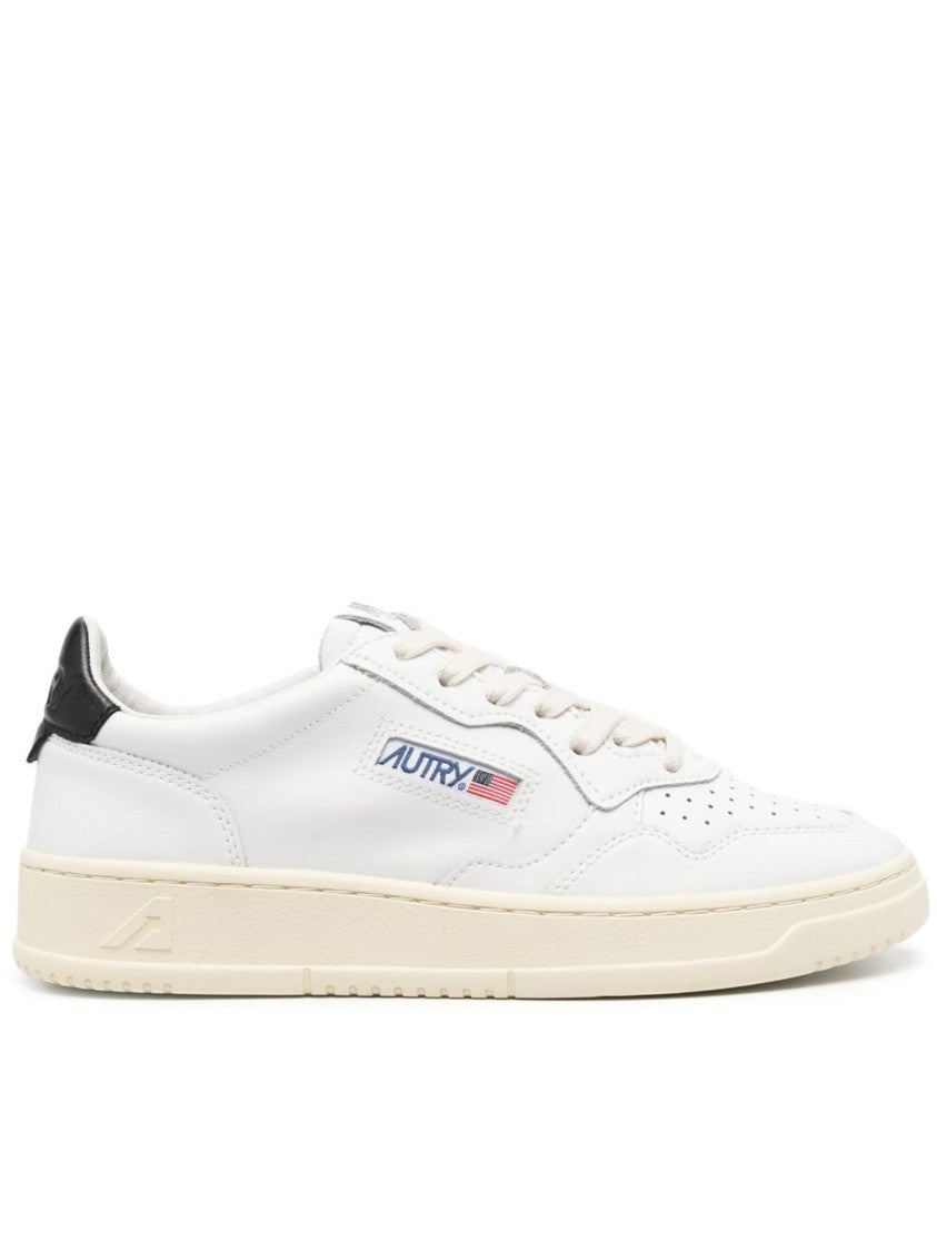 Autry White Medalist Low Leather Perforated Sneakers