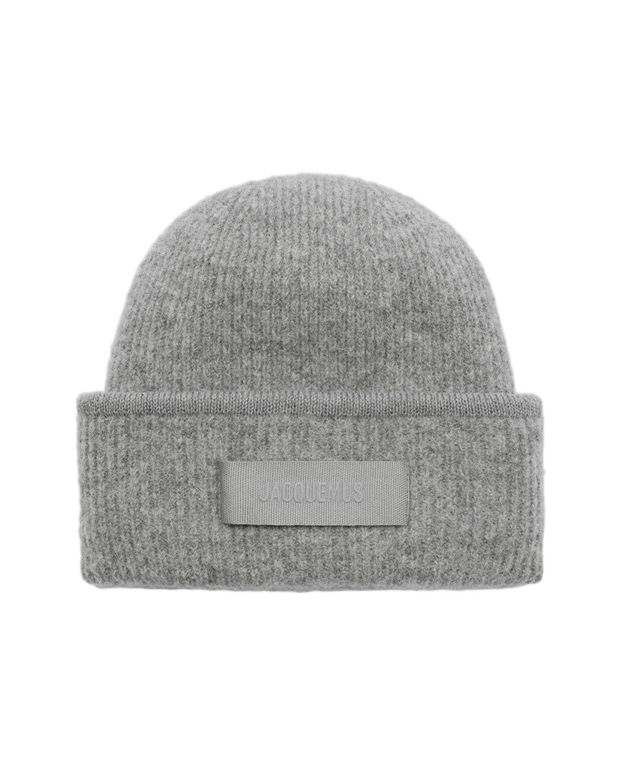 Jacquemus Ribbed Knit Beanie With Contrasting Folded Edge And Logo Detail