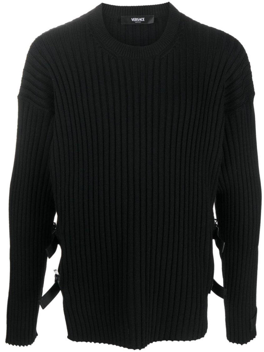 Versace Side-Slit Ribbed Jumper