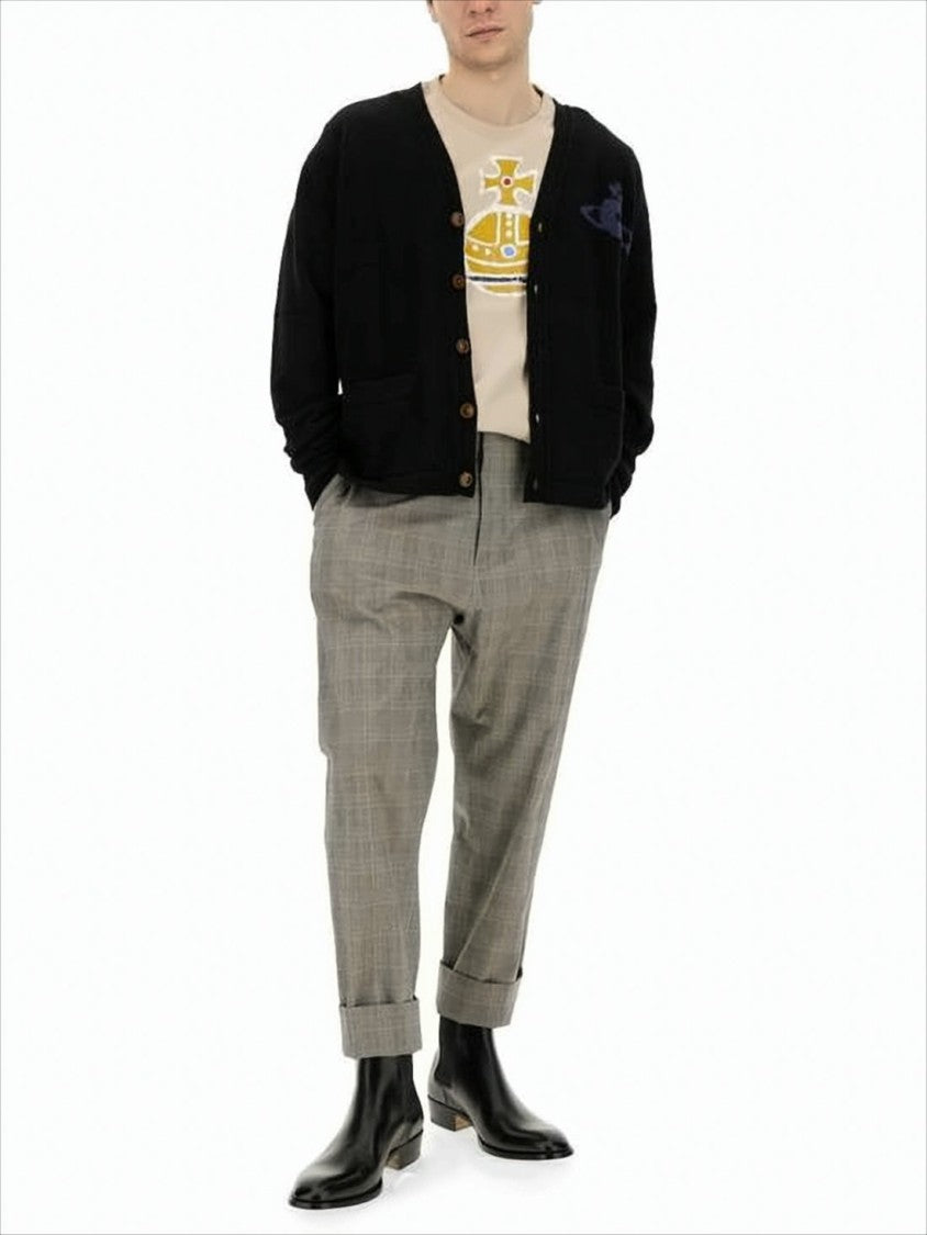 Vivienne Westwood Black Wool And Cashmere Blend Cardigan