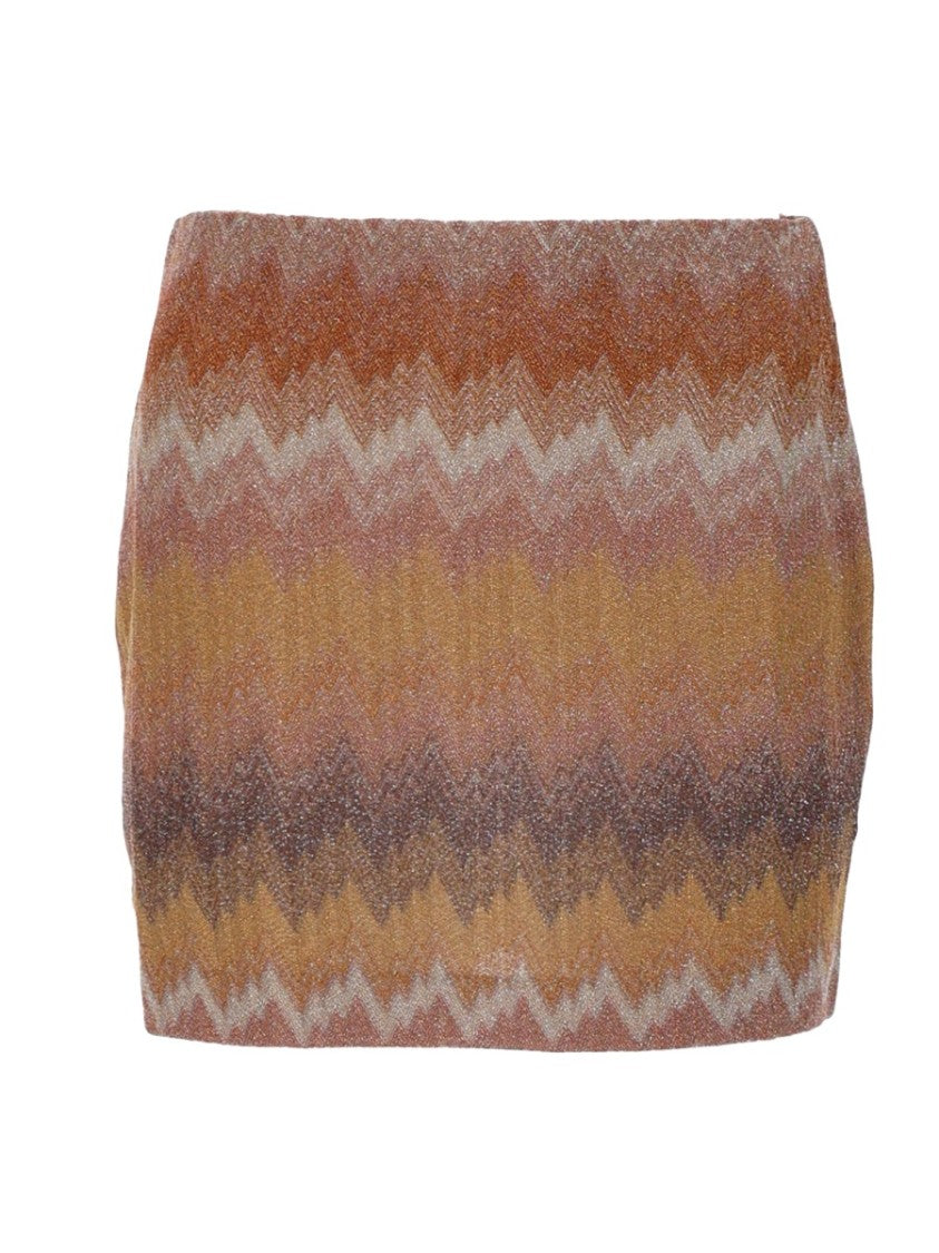 Missoni Zigzag Design Earthy Shimmer Mini Skirt