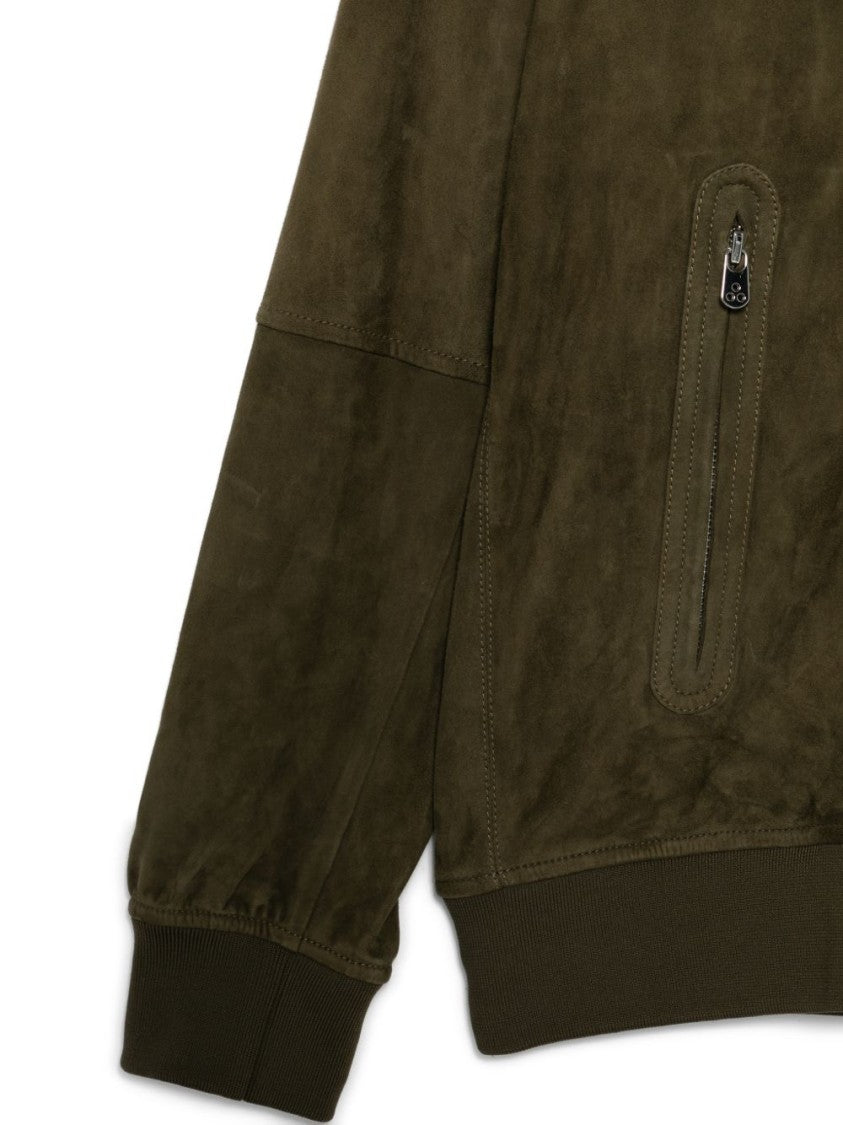 Peuterey Olive Suede Stand-Up Jacket