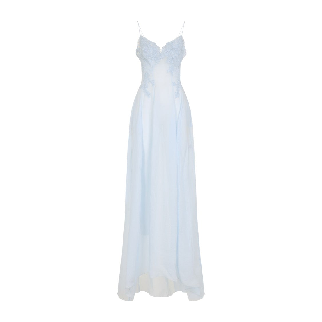 Ermanno Scervino Blue Ramie Dress