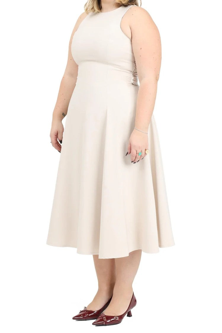 Santas* White A-Line Midi Dress