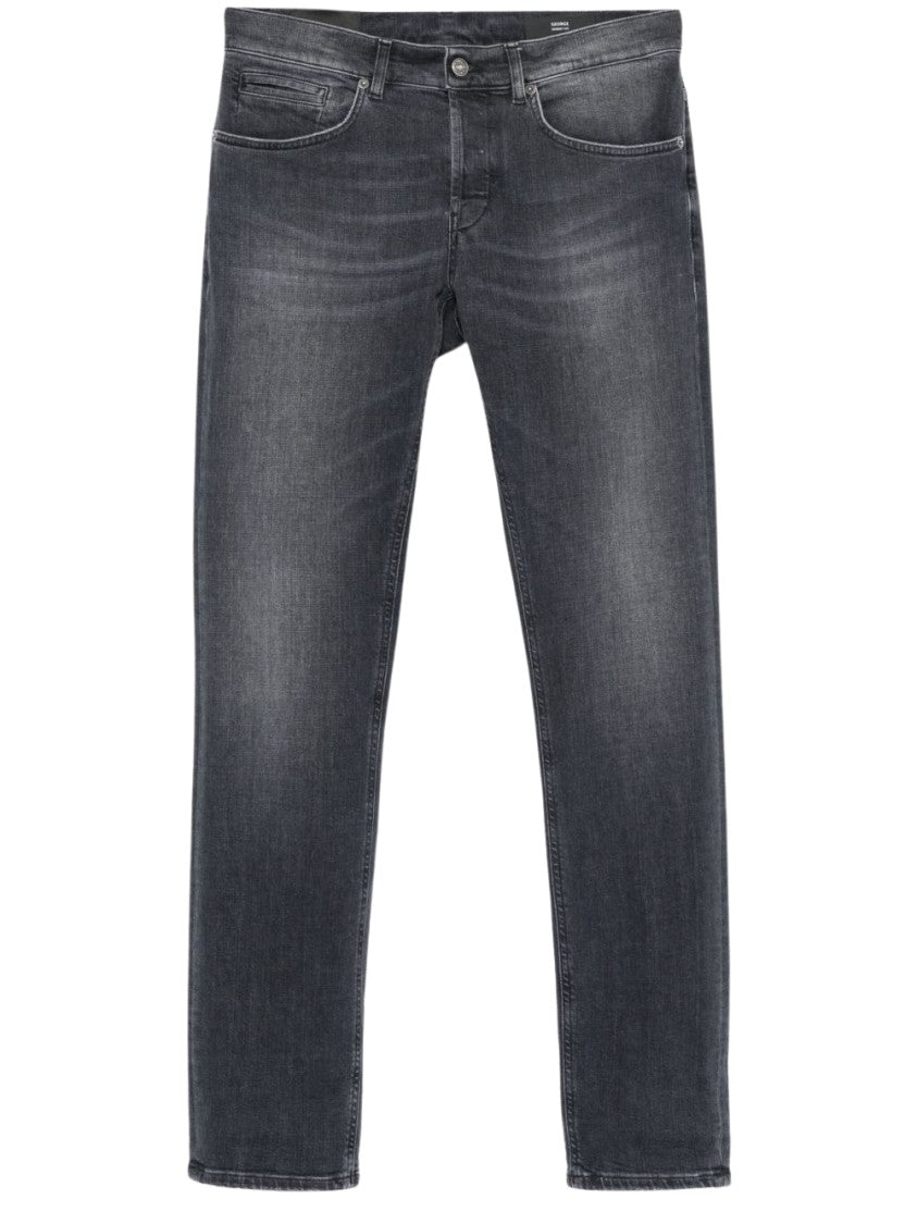 Dondup Grey Denim Jeans With Concealed Fly