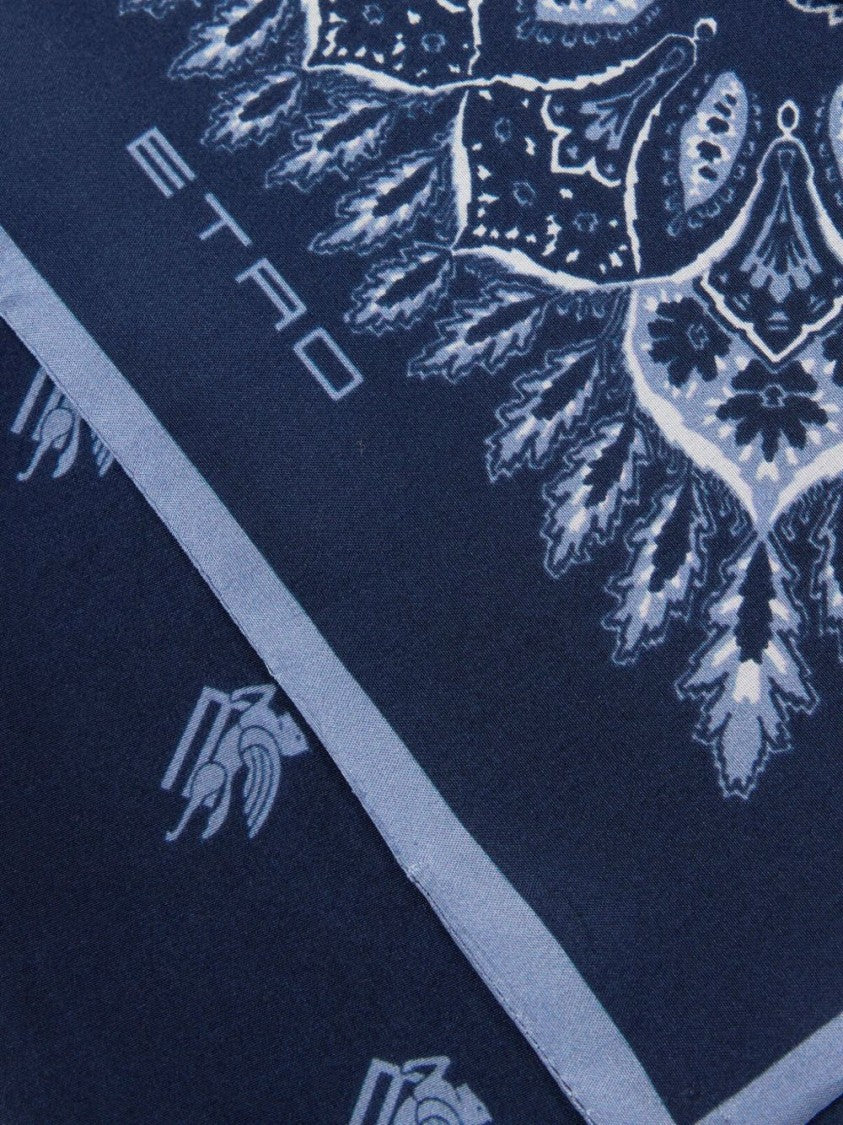 Etro Triangular Silk Scarf With Paisley Prints