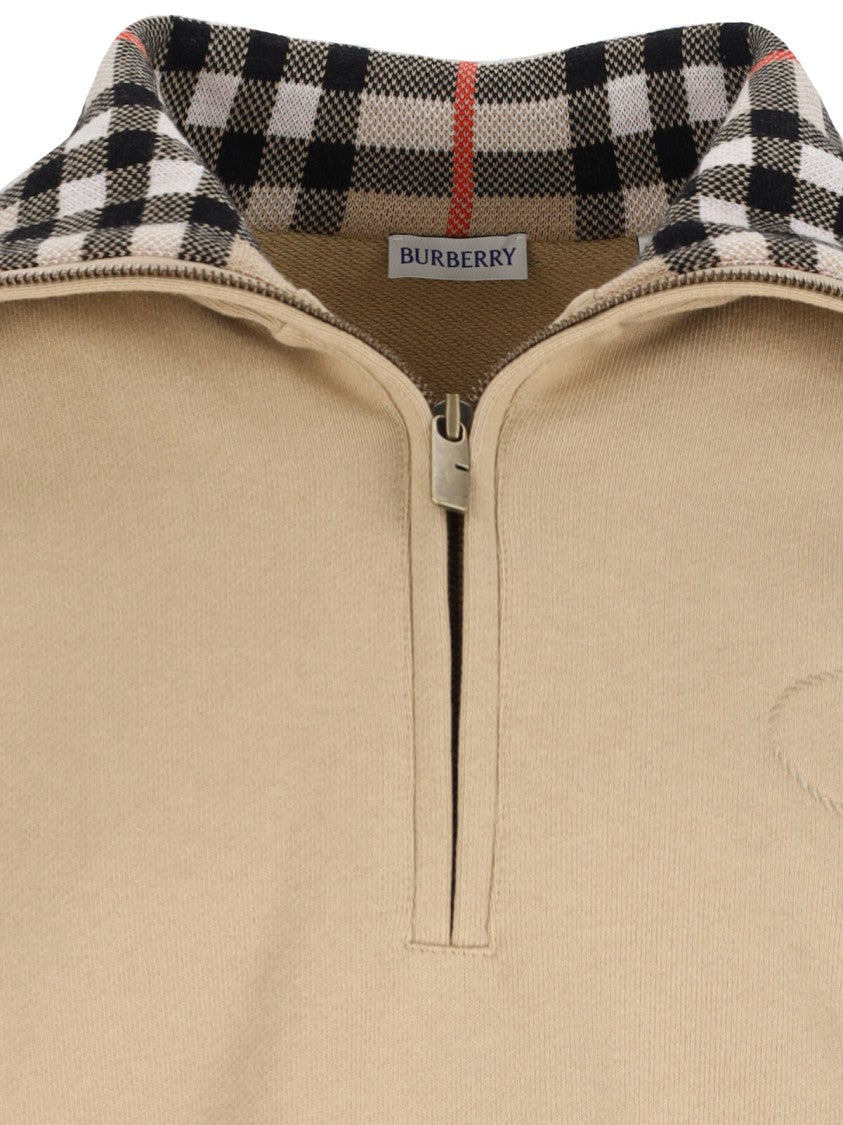 Burberry Zip Polo "Check" – Beige