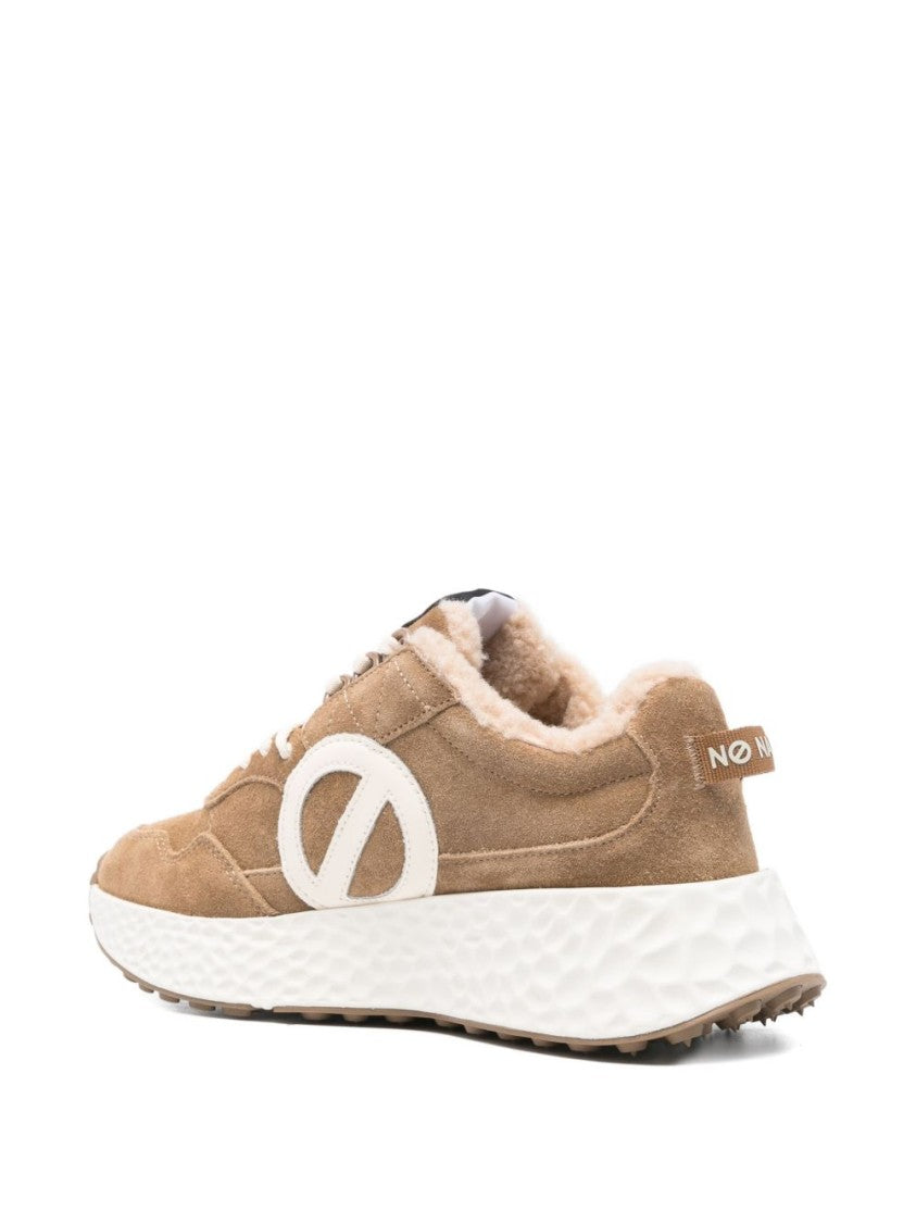 No Name Beige Suede Sneakers With Sole