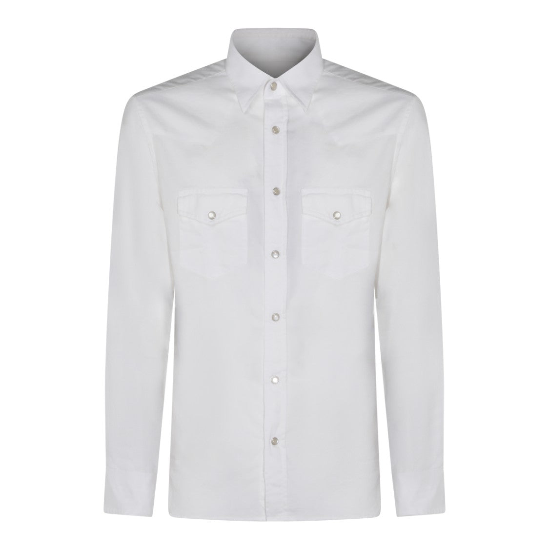 Tom Ford Classic White Cotton Shirt With Button-Down Front