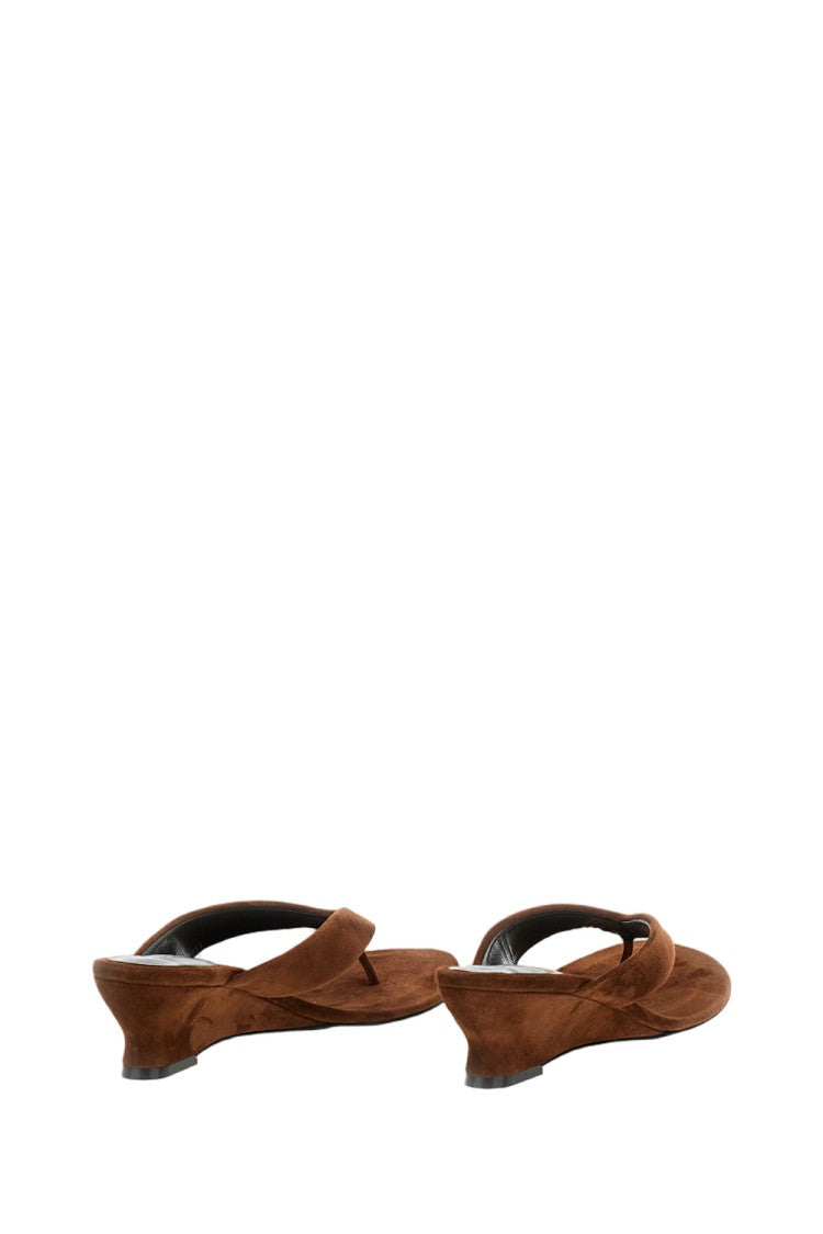 Le Monde Béryl Leather Micro Wedge Flip-Flops Sandals