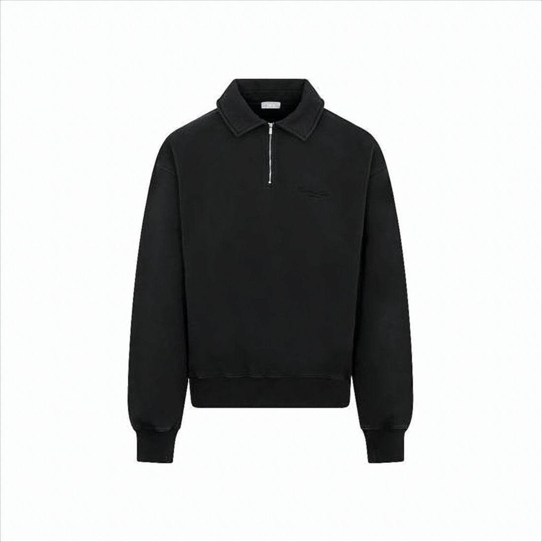 Christian Dior Long-Sleeve Black Shirt With Half-Zip Front