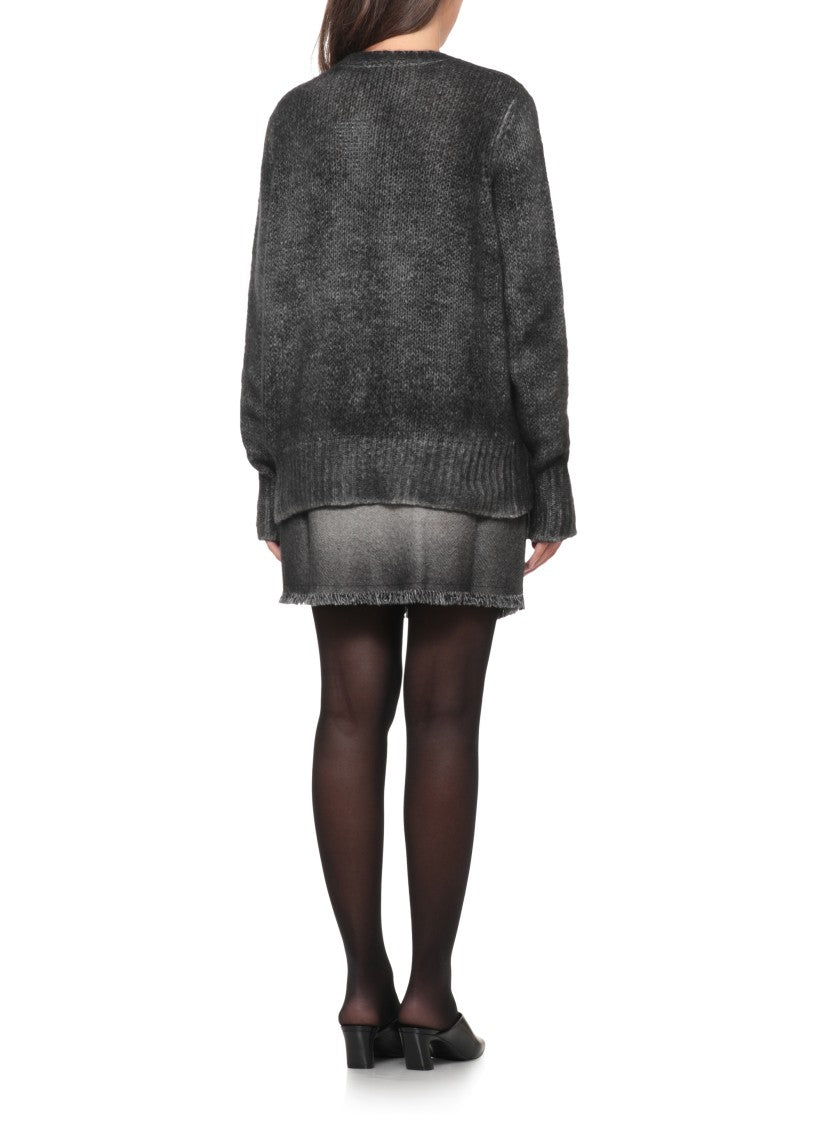 Avant Toi Melange Knit Cashmere Sweater With Braided Pattern