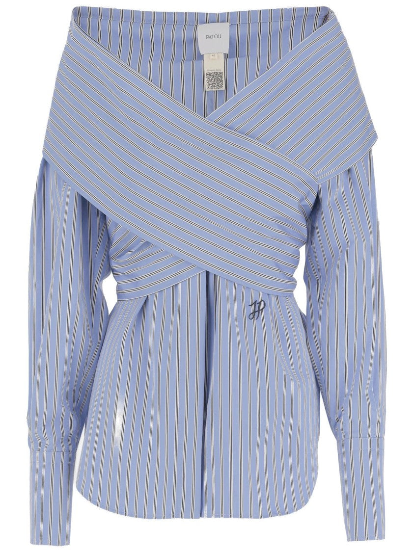 Patou Crossbanded Blouse In Recycled Nylon