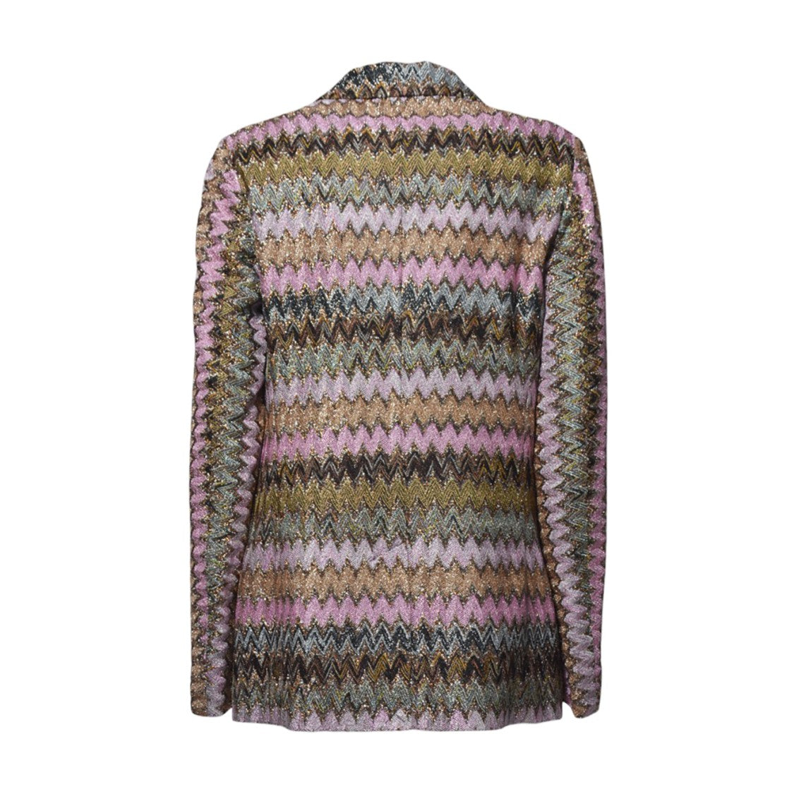 Missoni Pink Lame Chevron Viscose Knit Blazer