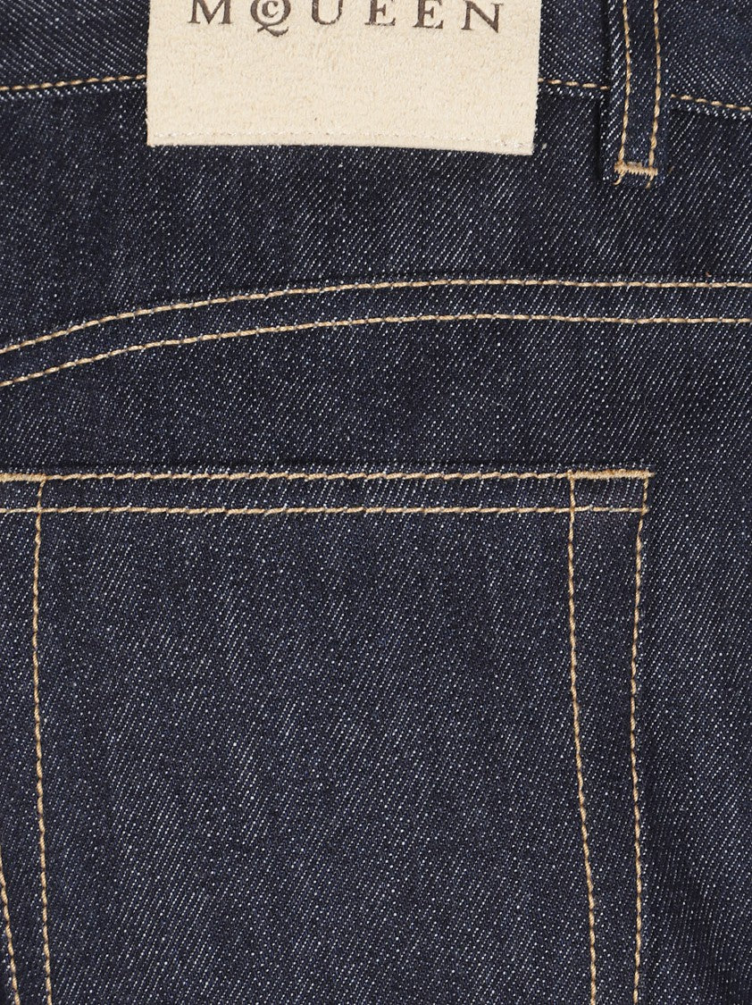 Alexander Mcqueen Slightly Flared Blue Denim Jeans