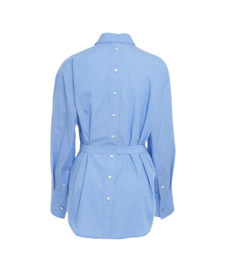 Ottod'ame Striped Long-Sleeve Shirt With Removable Waist Belt