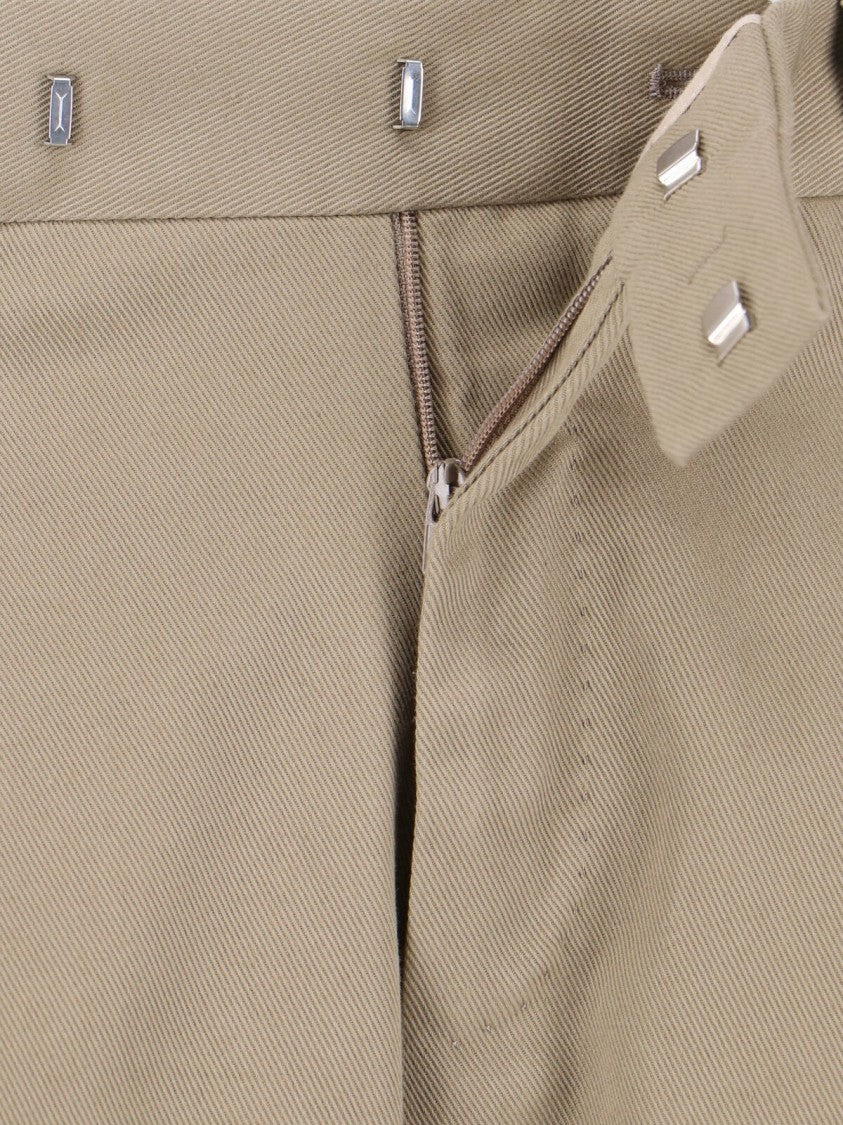Pt Torino Beige Cotton Tailored Trousers