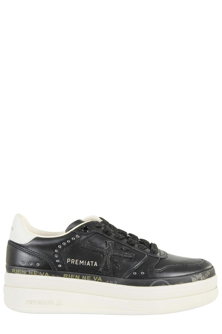Premiata Black Low-Top Sneakers With Studded Upper