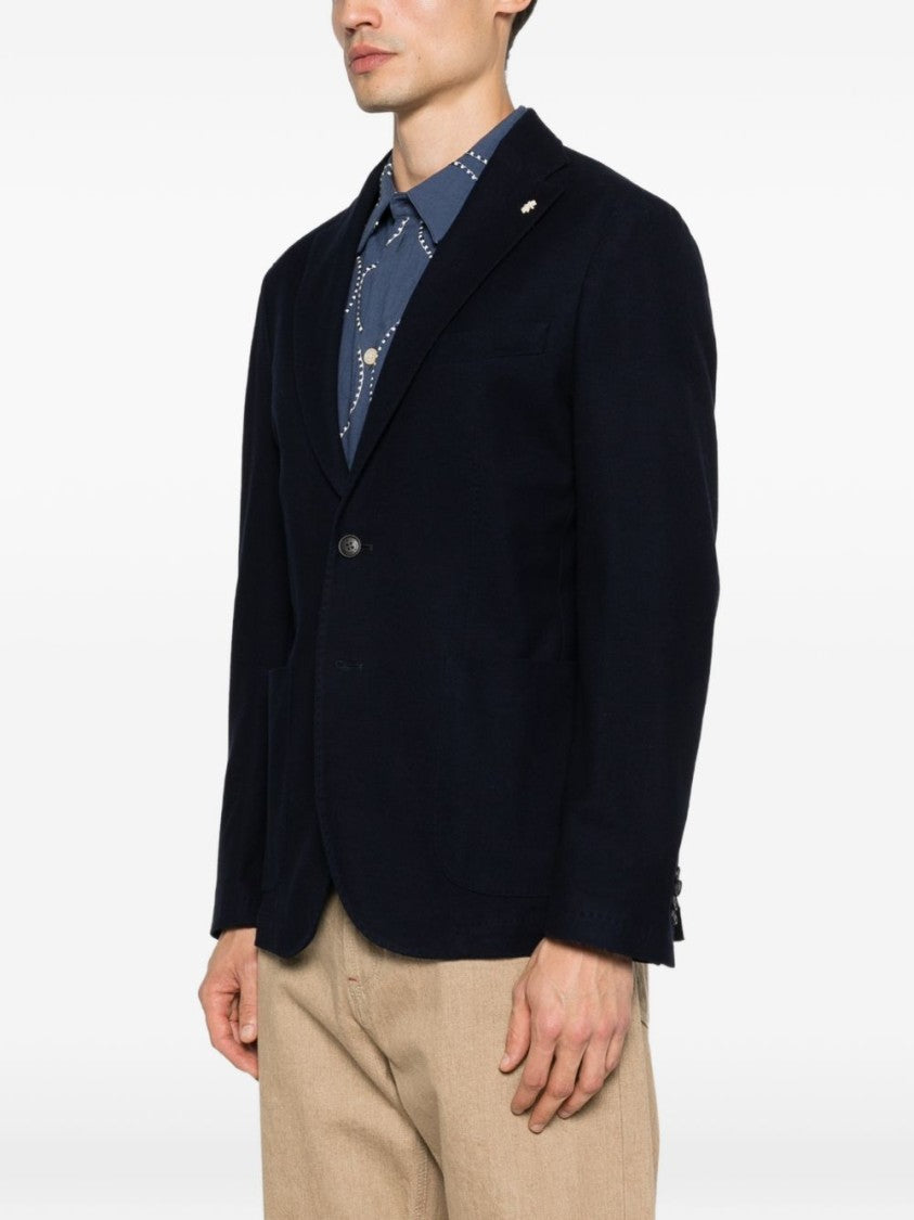 Manuel Ritz Tailored Blazer-Style Notch Lapels Cardigan