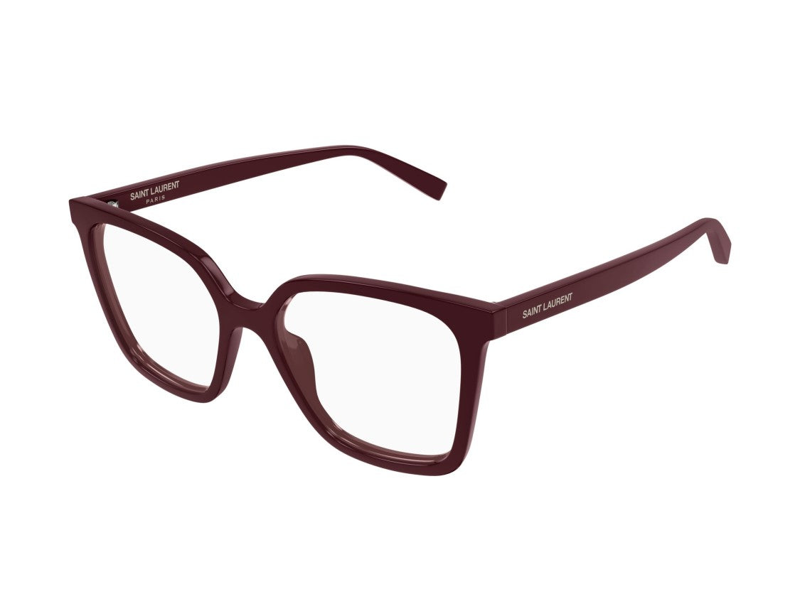 Saint Laurent Burgundy Sl 910 Acetate Oversized Square Eyeglasses