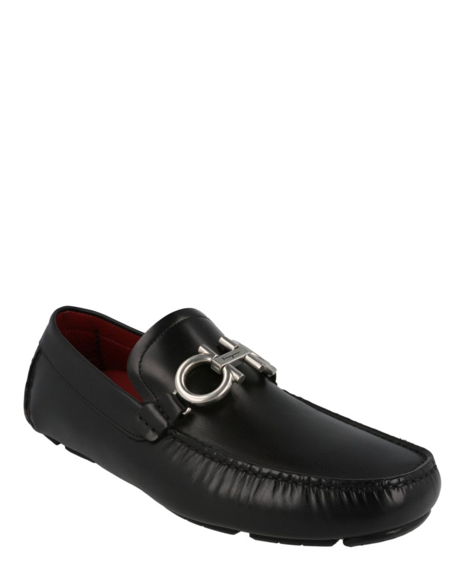 Ferragamo Switch Black Calfskin Leather Slip-On Loafer