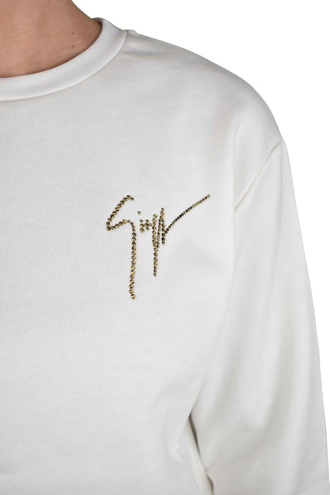 Giuseppe Zanotti Short White Cotton Sweatshirt