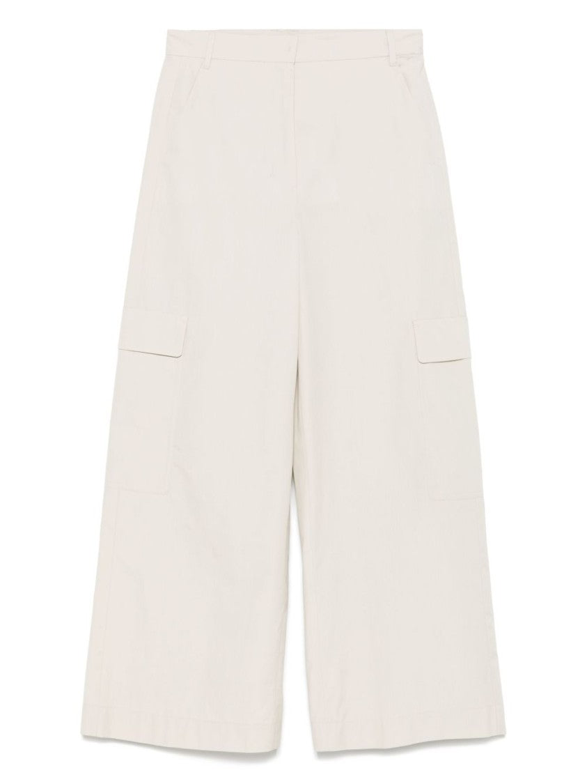 Max Mara Wide-Leg Beige Trousers With High Waist