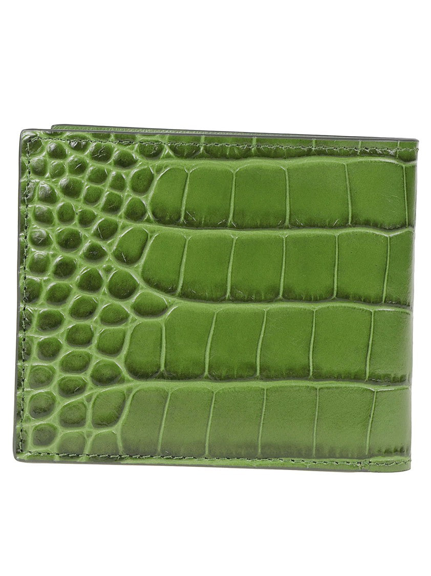Tom Ford Tumbled Soft Printed Croc T Line Classic Cardholder