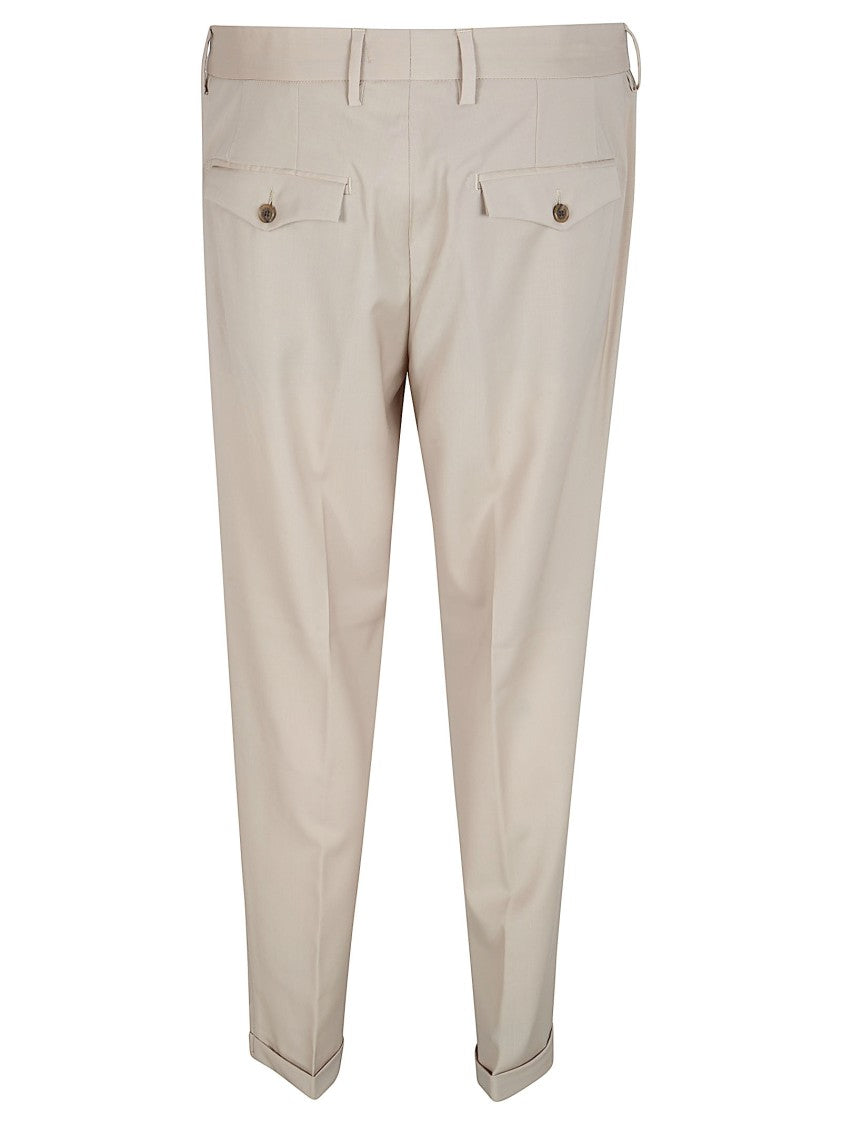 Myths Tailored Sand Trousers With Tapered Leg And Refined Pockets