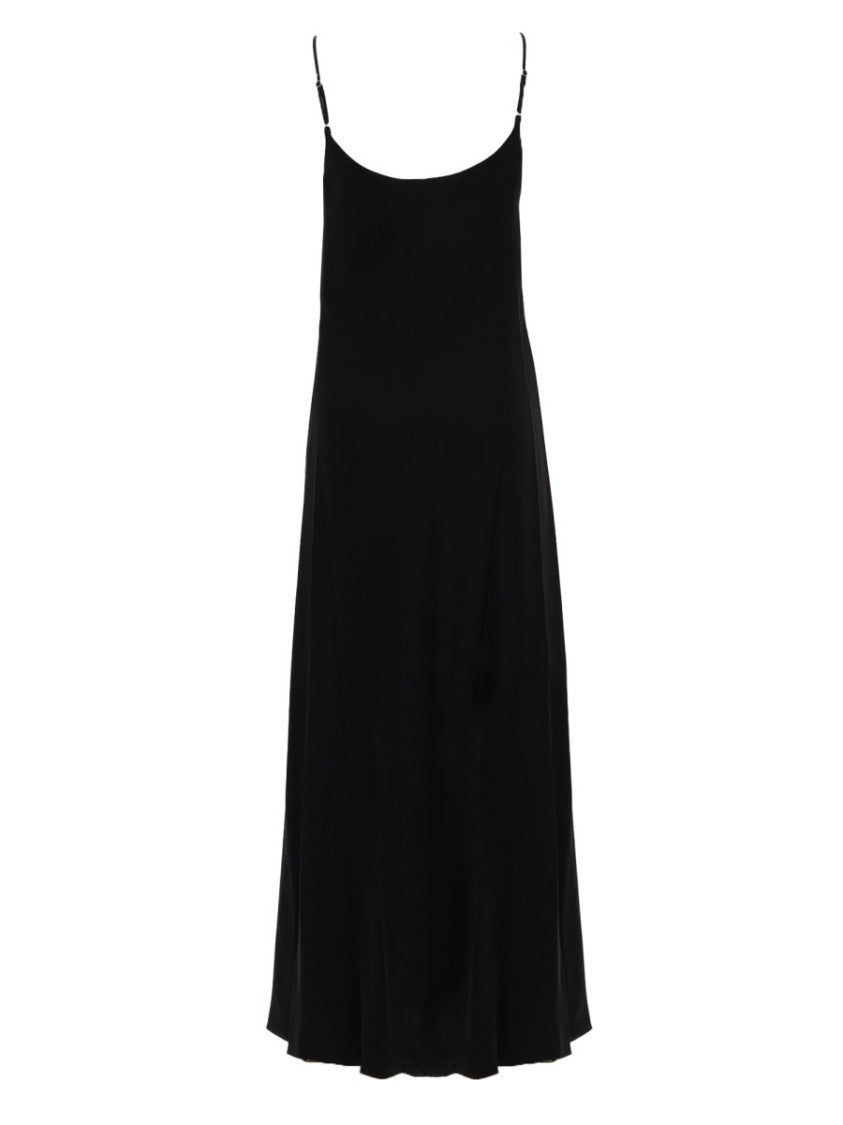 Theory Black Sleeveless Spaghetti Straps Midi Dress