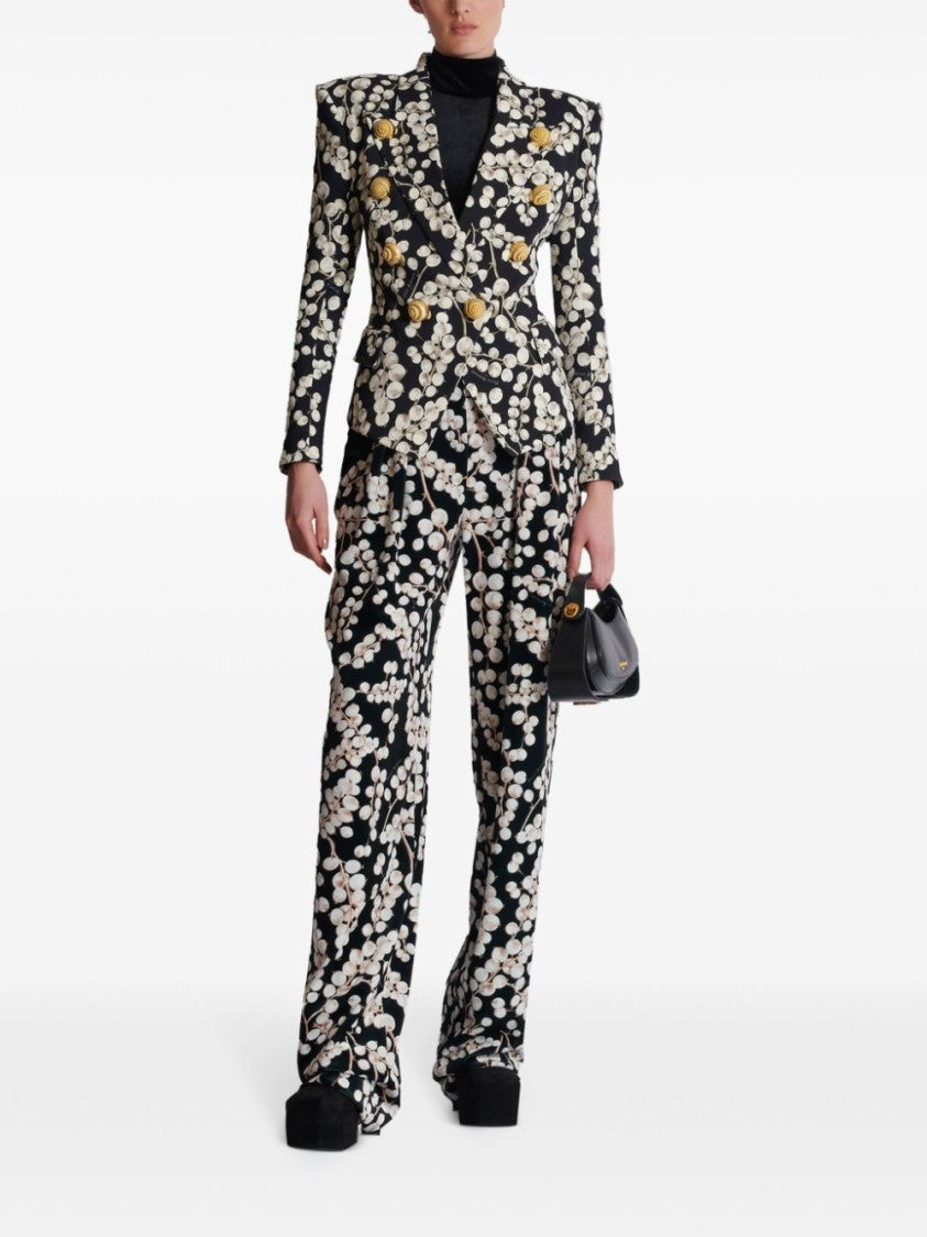Balmain Graphic Print Double-Breasted Jacket