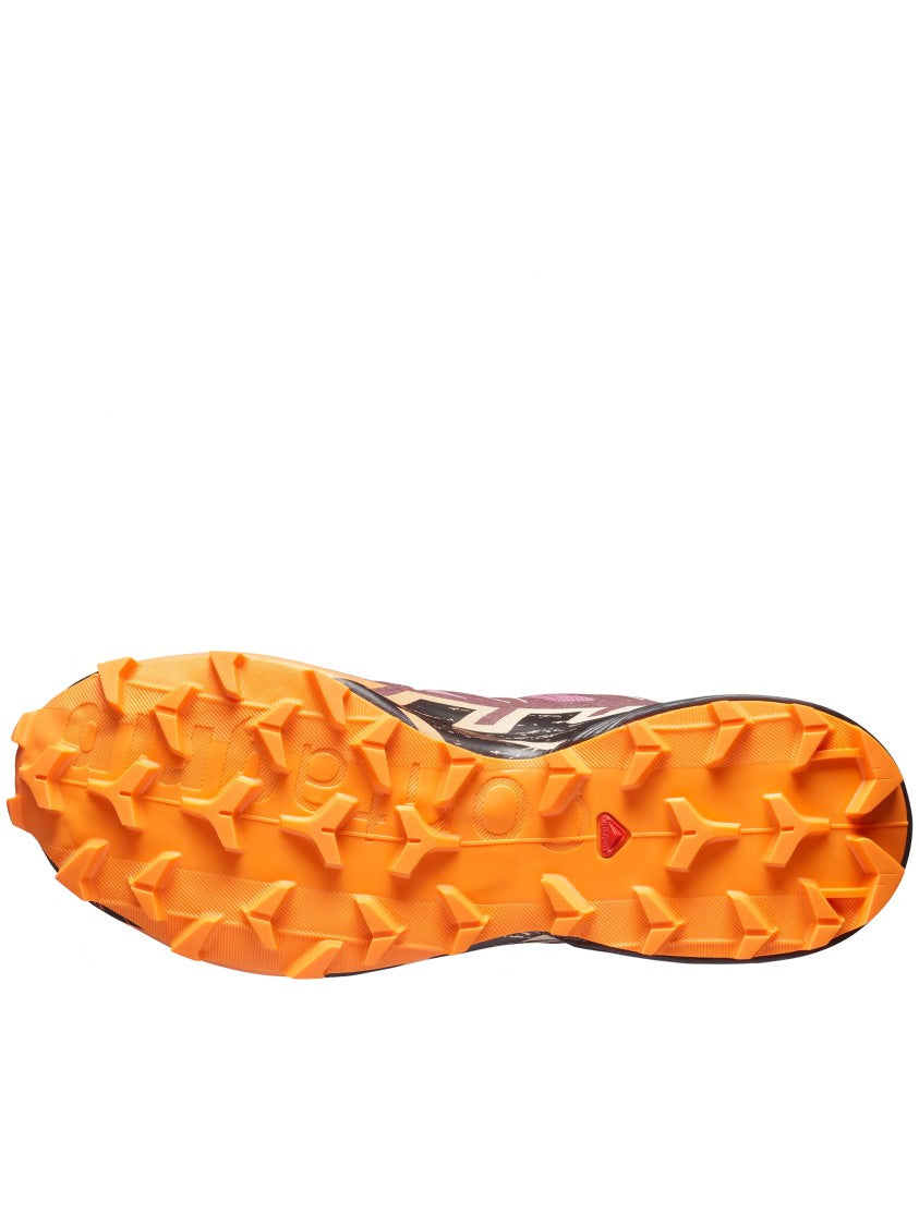 Salomon Dynamic Purple And Orange Trail Sneakers With Rugged Sole