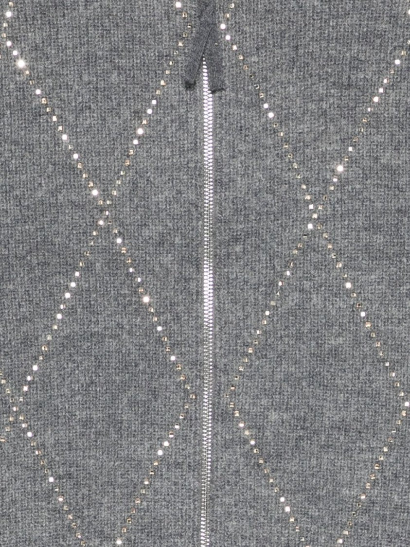 Seventy Sergio Tegon Zip-Up Sweater With Diamond Pattern