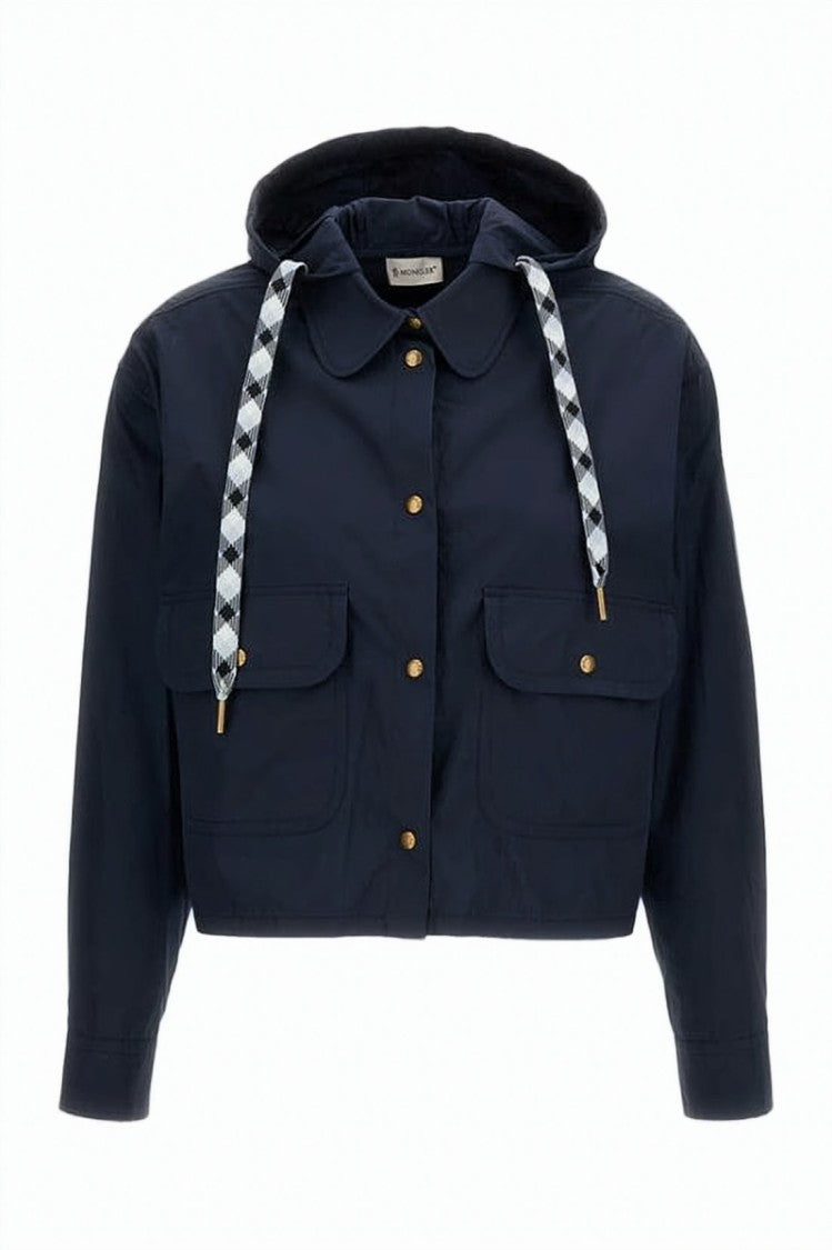 Moncler Structured Cropped Jacket With Classic Collar And Hood