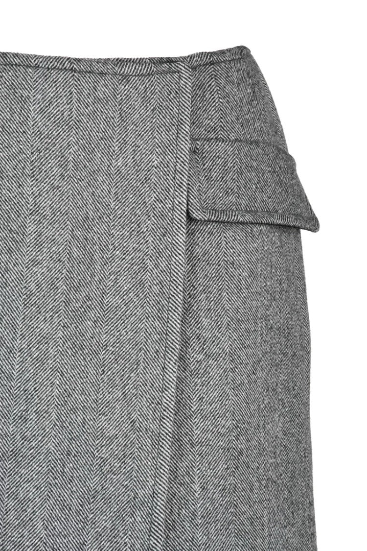 Sportmax Mini Suede Skirt - Grey/Black