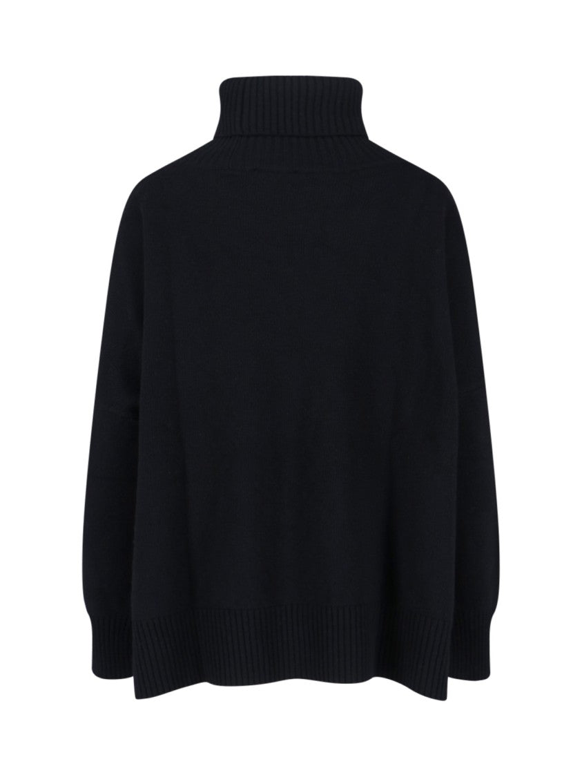 Ma'ry'ya High-Neck Cashmere And Virgin Wool Sweater With Ribbed Finishes
